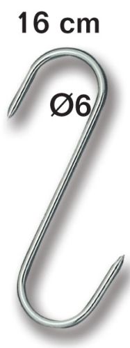 FISCHER STAINLESS STEEL HOOK 16CM ⌀ 6 MAX WEIGHT 70KG