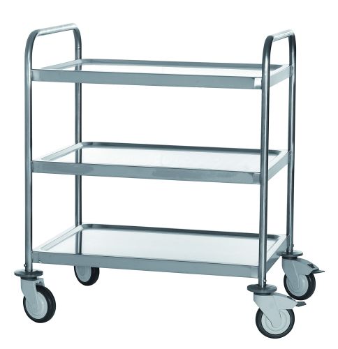 CHARIOT DESSERTE 3 PLATEAUX INOX 80/50 - CRT-4630