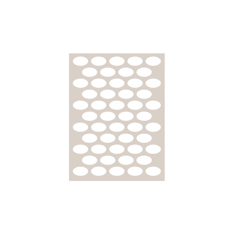 *FF*1095165 STENCIL MET 50 OVALE PRINTS VAN 4,8 X 2,9 CM 4 STUKS ***S/CDE***