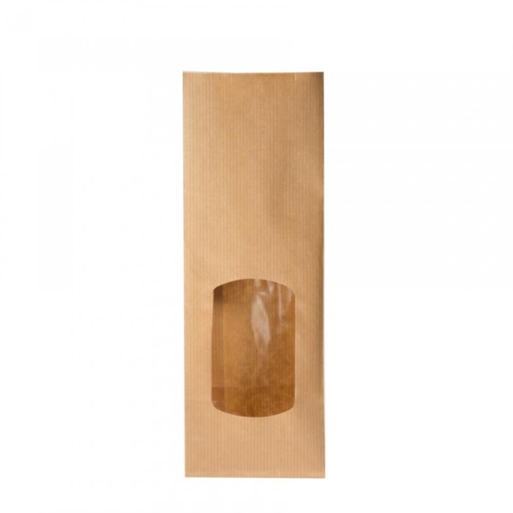  KRAFT BAG WITH WINDOW 90 X 50 X 215MM 100PCS