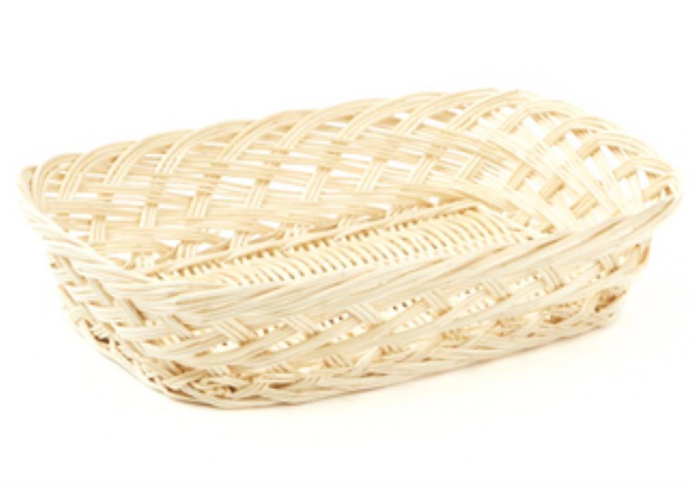 RECTANGULAR NATURAL WICKER BASKET 25X19XH5.5CM