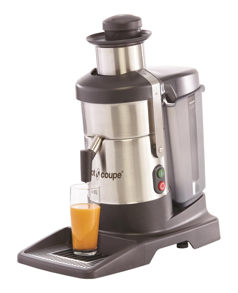 ROBOT COUPE J80 BUFFET SELF-SERVICE CENTRIFUGE NEW AUTO 700W-120L/H-2 SIZES ANTI-SPILL POURING + LARGE BASE