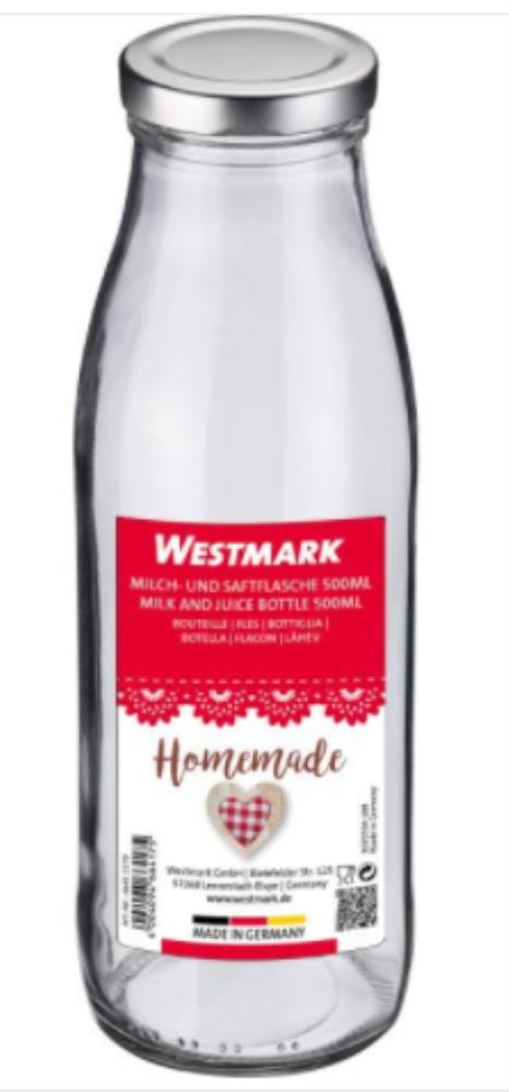 WESTMARK 500ML GLASS BOTTLE SCREW CAP FOST+ INCLUDED