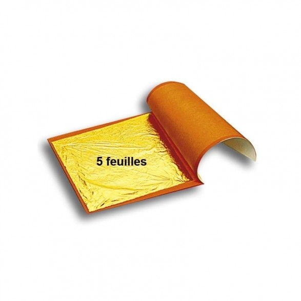 PACK OF 5 FOOD GOLD LEAVES 80X80MM