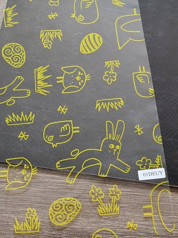 EASY CUTTING BOX WITH TRANSPARENT PP FILM EASTER YELLOW 60CMX50M