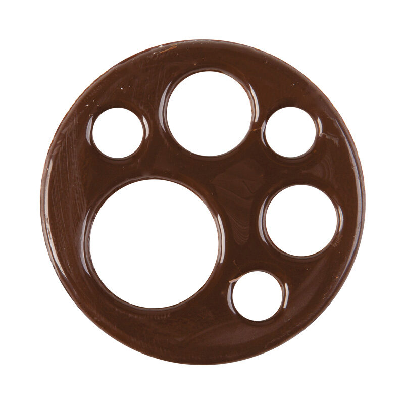 2034812 PLAQUETTE RONDE AVEC RONDS VIDES CHOCOLAT FONDANT 5CM 75 PCES ***S/CD***