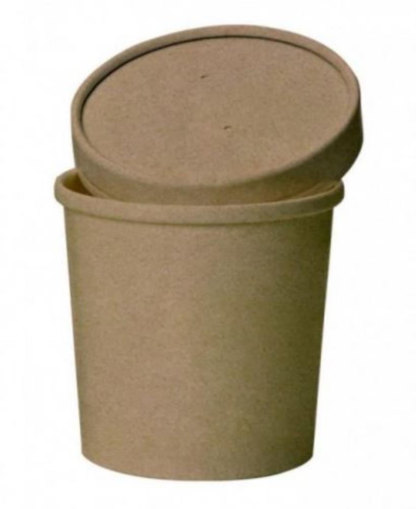 POT SOUPES/GLACES KRAFT 470ML + COUVERCLES 25PCS
