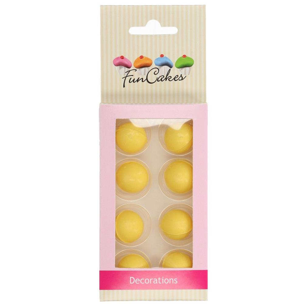 *FDS*FUNCAKES BOULE DE CHOCOLAT JAUNE 2CM 8 PCES