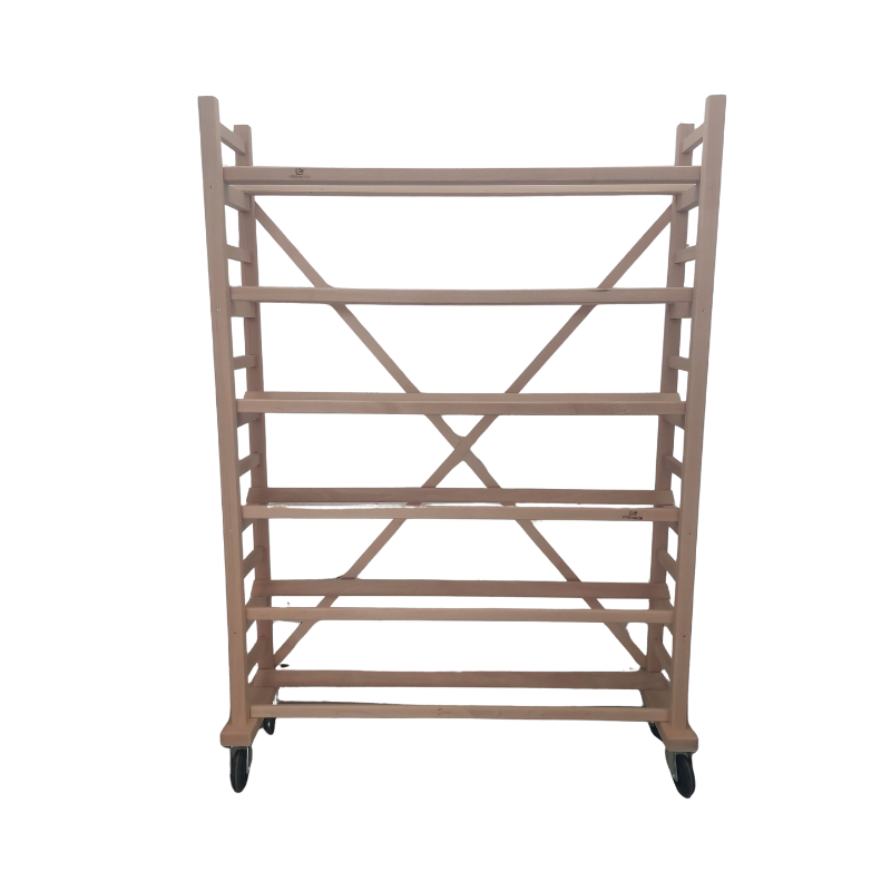 SINGLE BEECH BREAD SHELF 5 TIER SLATS - 120X30XH175CM