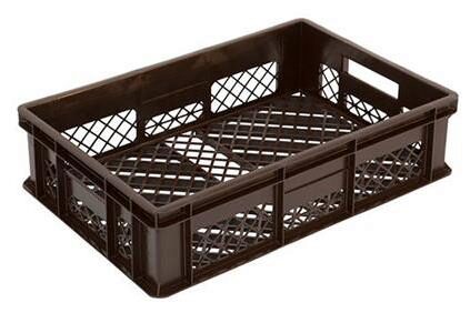 BAC PLASTIQUE BRUN 60X40 H15 TOUT AJOURE