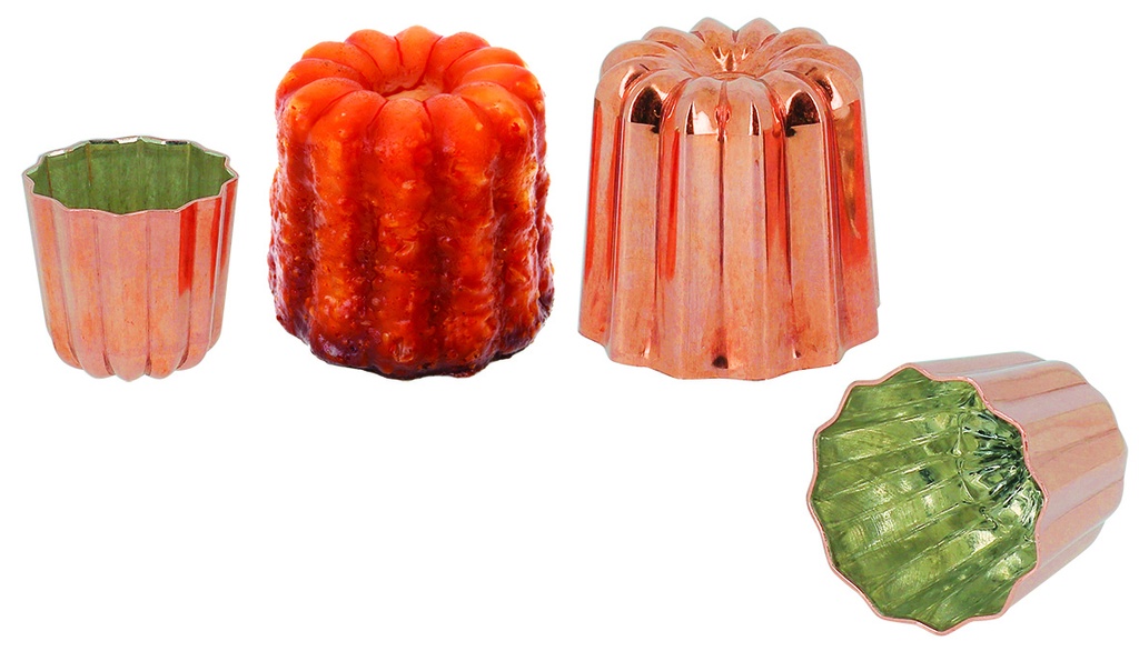CANNELE BORDELAIS CUIVRE ETAME Ø 3.5CM HT 3.5CM