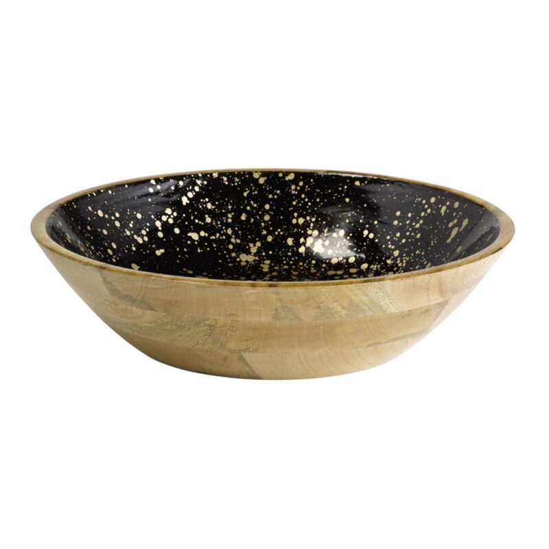 APS SALADEKOM 37XH9CM MANGO HOUT/EPOXY HARS ZWART-GOUD