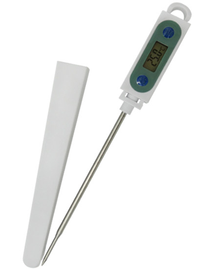 DIGITAAL WATERPROOF THERMOMETER MET INOX PEILLOOD 125MM VAN -50° TOT +200°=STUK