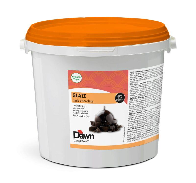 DAWN GLACAGE ZWARTE CHOCOLADE 6KG = EMMER