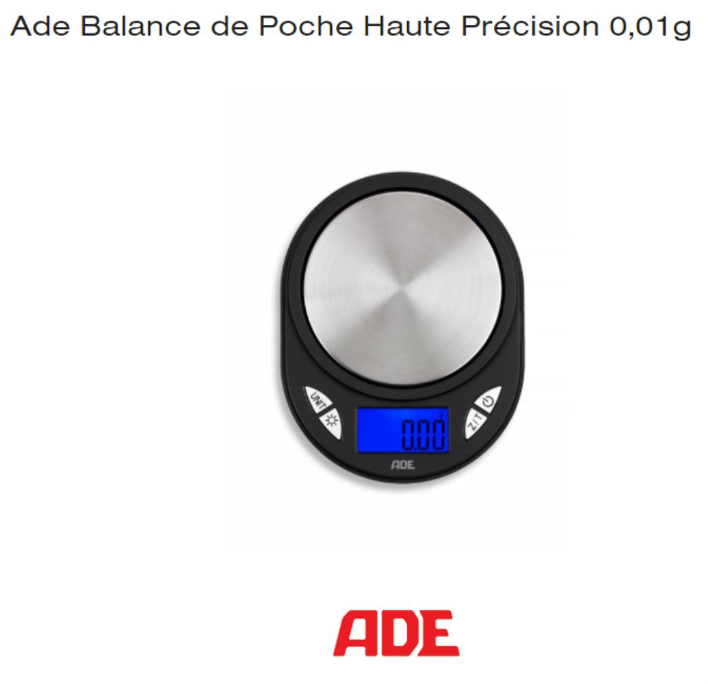 ADE WEEGSCHAAL 110GR-0.01GR ZAKWEEGSCHAAL TE1700 HUISHOUDELIJK** RECUPEL + BEBAT INBEGREPEN
