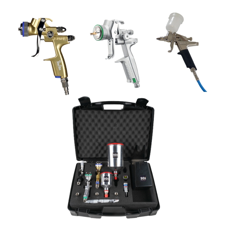 SGI CASE WITH 3 GUNS FOR VARIOUS SPRAYS DELUXE PACK