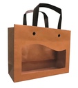 KRAFT PAPIEREN TAS + VENSTER "DELICATESSEN" 20X7.5XH/15CM PAK VAN 10 STUKS FOST+ INBEGREPEN