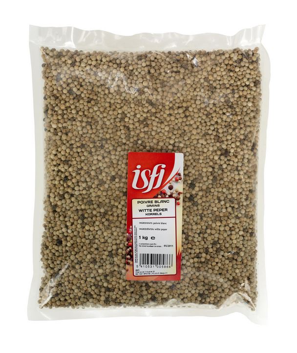 ISFI WHITE PEPPER GRAINS 1KG