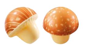 060250 PCB MUSHROOMS CB CARAMEL 3 DESIGNS Ø 3 CM 88PCES ***S/CD***