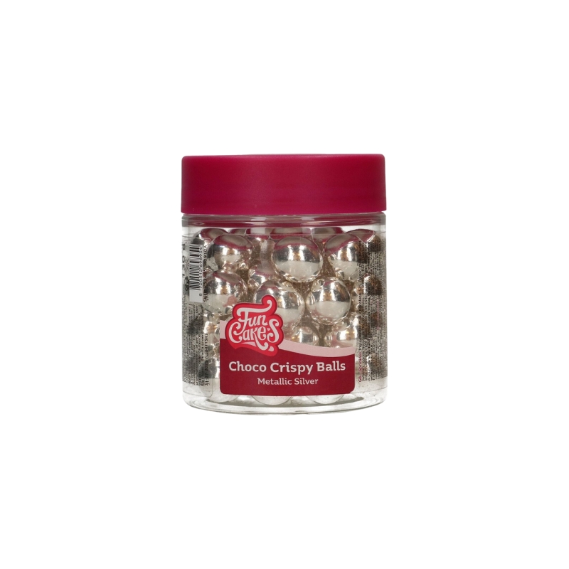 FUNCAKES BOULES CHOCO CROUSTILLANTES ARGENT METALLISE 130GR