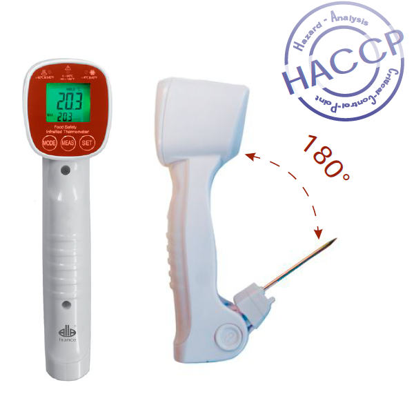 ALLA THERMOMETRE INFRAROUGE+SONDE ROTATIVE -40+280° HACCP