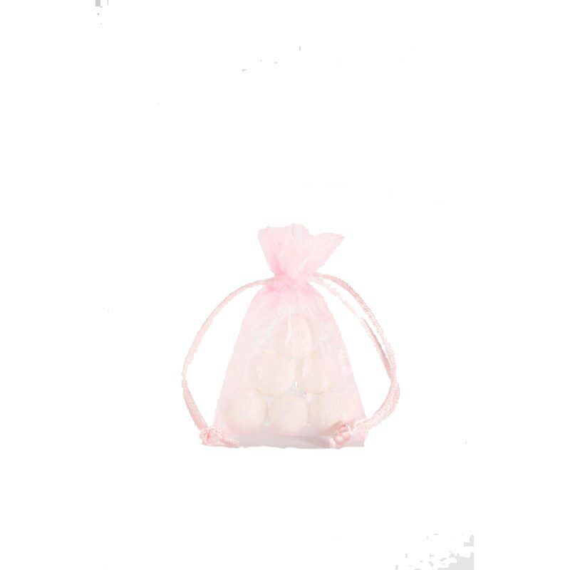 BAG OF 10 PINK ORGANZA POUCHES 10X7CM