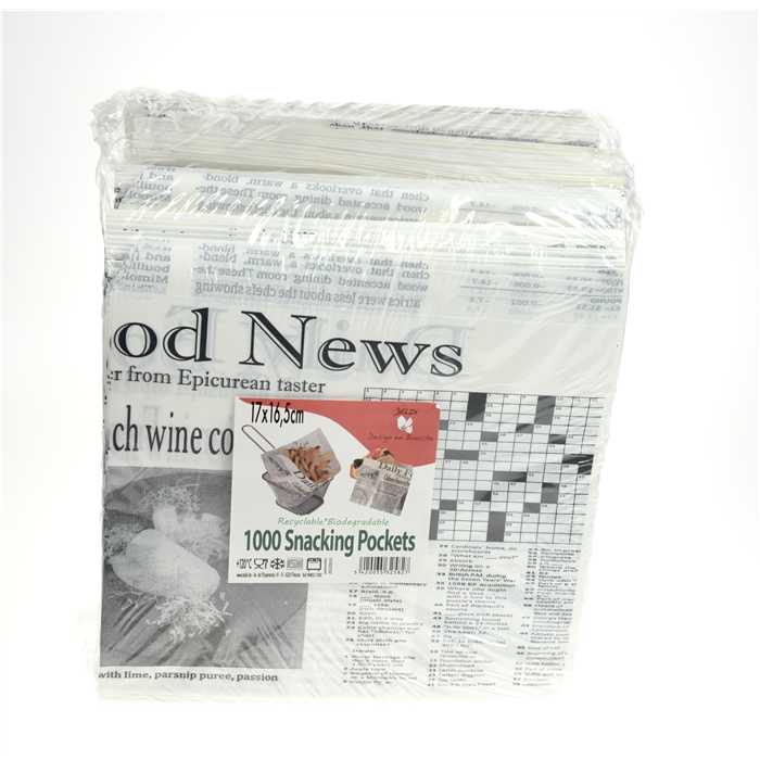 FRIES/BURGERS BAG 17X16.5CM OPEN ON 2 SIDES 1000PCS