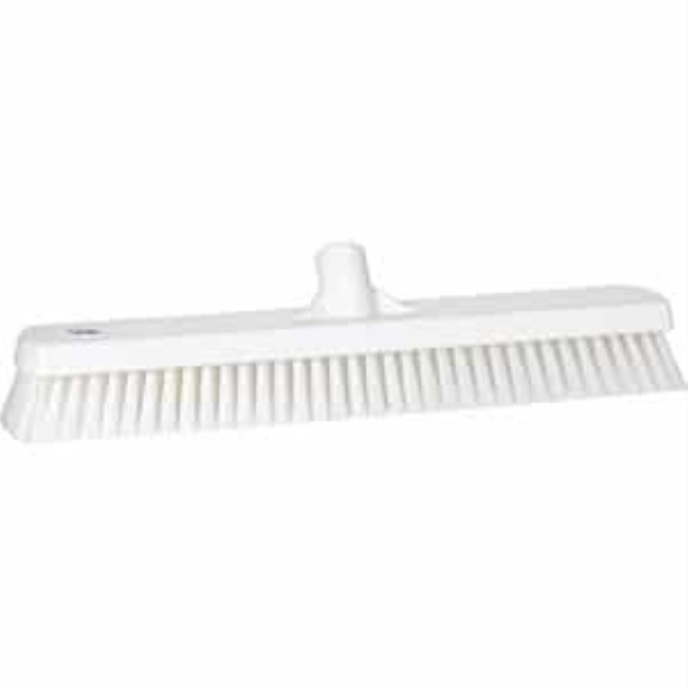 VIKAN 70625 47CM WHITE DECK WASHING BRUSH - FIRM BRISTLE SCOURING