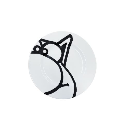 LE CHAT ASSIETTE A DESSERT NOIR ET BLANC P. GELUCK