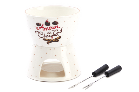 *FF* SET FONDUE "AMOUR DE CHOCOLAT" Ø10,5CM H12CM