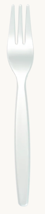 WACA 16CM WHITE MELAMINE CAKE FORK