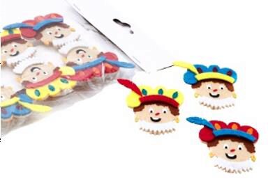 PINCE PÈRE SUIE CHAPEAU COLORÉ  PAQUET DE 6 PCES