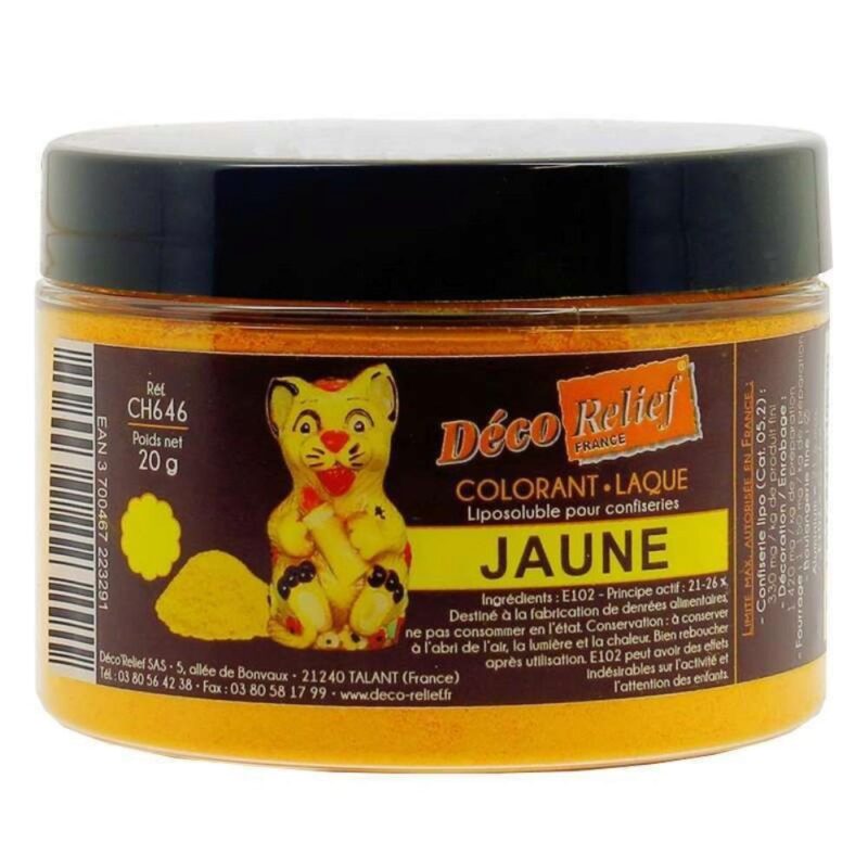 COLORANT LAQUE EN POUDRE POUR CHOCOLAT JAUNE 20GR