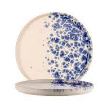 LE COQ PHOBOS WHITE BLUE DOTS PLATE 26.5XH2CM STONEWARE - LPHO019BB003265