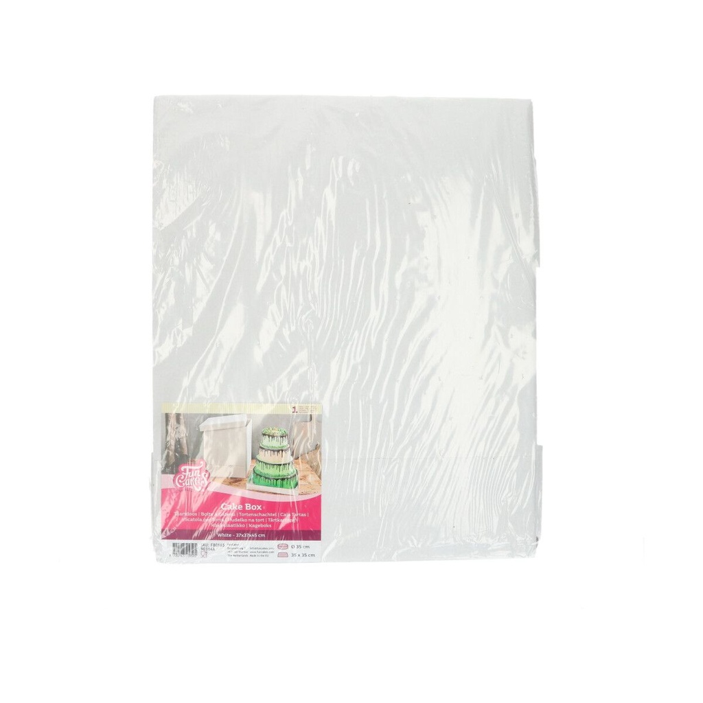 FUNCAKES BOITE A GATEAU 37X37X45CM BLANCHE 