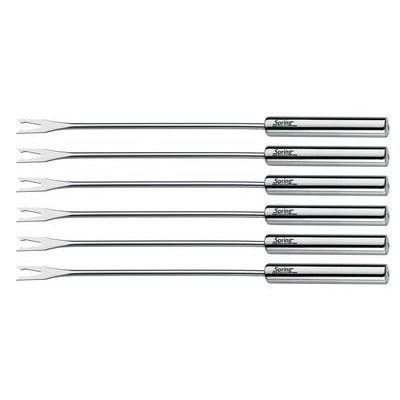 SPRING FONDUE BOURGUIGNONNE STAINLESS STEEL FORKS 6P 2 PRONGS