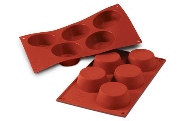 SILIKOMART SF024 MOULE 5 GRANDS MUFFINS Ø81 H 32MM 135ML ANTI-ADHESIF GN1/3 -50° À 250°