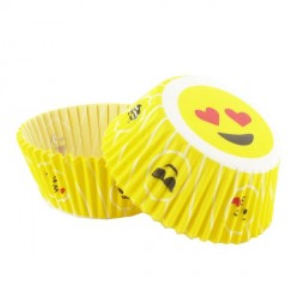 SMILEY/EMOJI CUPCAKE CAKE DOOS 50 STUKS 
