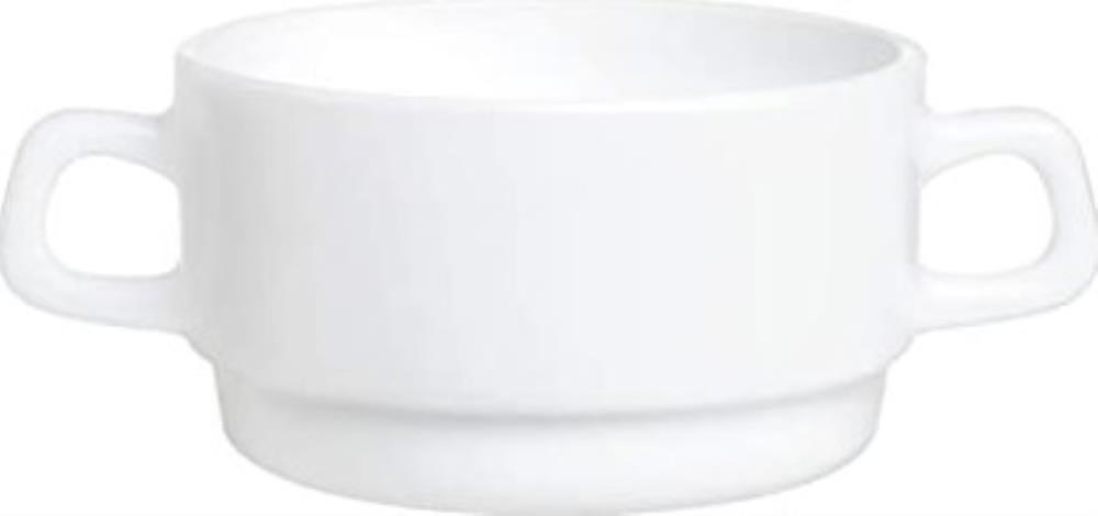 ARCOROC RESTAURANT WHITE CONSOMME BOWL 32CL-2 HANDLES - 28891