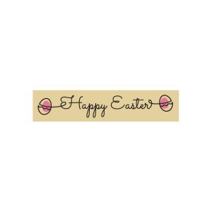 074294 PCB RECHTHOEKEN CB HAPPY EASTER 7X1.5 CM 140STUKS ***S/CD***
