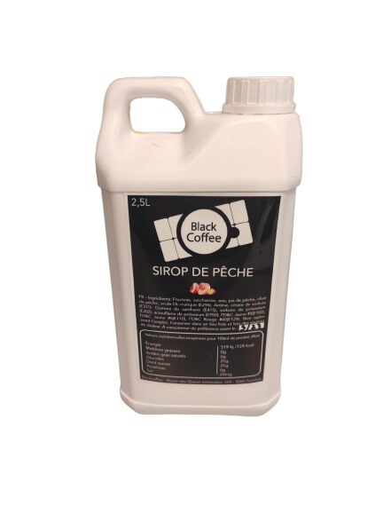 BLACK COFFEE SYRUP PEACH FLAVOUR 2.5L CAN