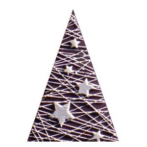 060358 PCB DRIEHOEKEN DENNENBOMEN CN MET RELIËF 2 ONTWERPEN 3,5X2,5 CM 110STUKS ***S/CD***