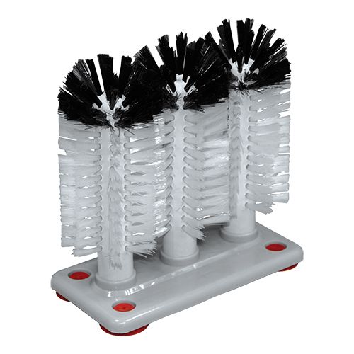BROSSE LAVE-VERRES 3 BROSSES SOCLE NYLON H18CM