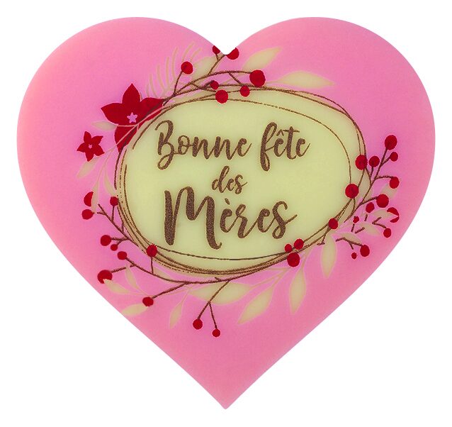 087108 PCB COEURS CB BONNE FÊTES DES MÈRES 5X4,7 CM 120PCES ***S/CDE***