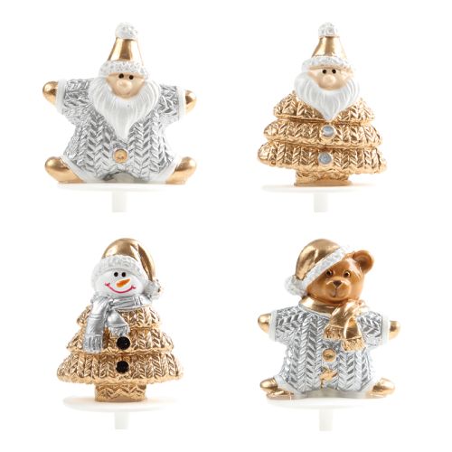1015041 CHRISTMAS FIGURES SILVER GOLD PLASTIC 64PCS