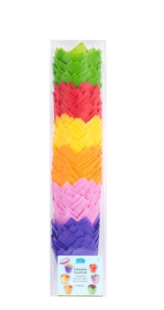BLISTER 240 TULIPCUP 50/80MM 6 COLOR ASSORTMENT