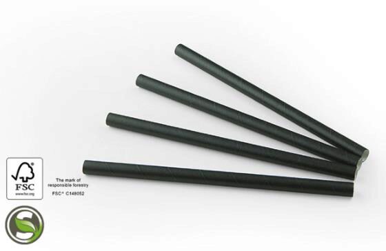SIER PAILLES PAPIER FSC NOIR  Ø 8 MM  15CM 200 PCE