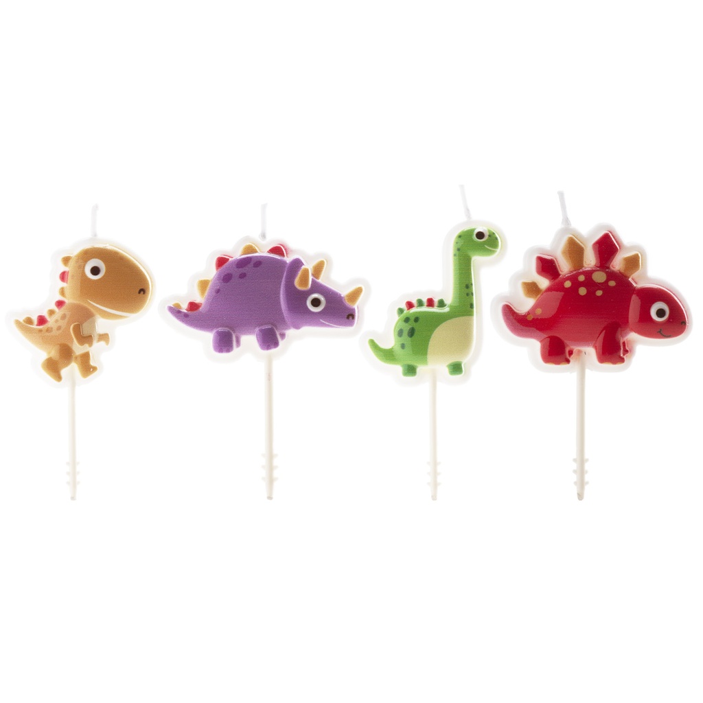 DINOSAURS BIRTHDAY CANDLES 4PCS
