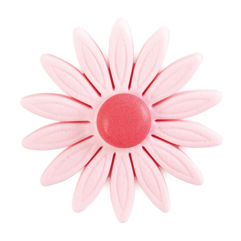 1051136 MARGUERITES ROSE Ø 55MM EN PATE A SUCRE  48PCES