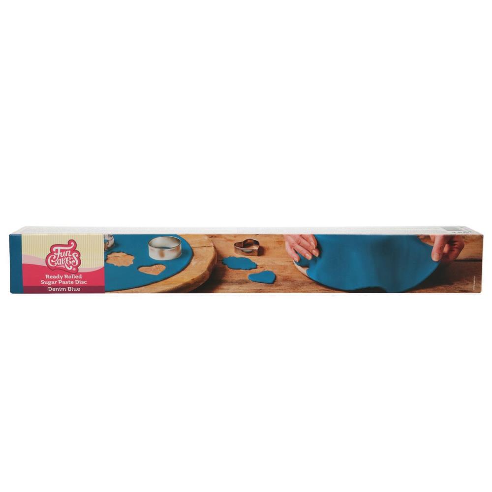 FUNCAKES MARINEBLAUW SUIKERPASTA KLAAR VOOR GEBRUIK ROND Ø 36CM 430GR